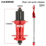 Moyeux arriére HASSNS/PRO7 32H (Rouge)