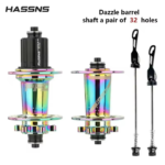 Moyeux avant + arriére HASSNS PRO7 32H (Rain-Bow)