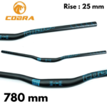 Guidon COBRA en aluminum 780mm/RISE:25mm (Noir-Bleu)