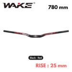 Guidon aluminum WAKE 780mm | rise:25mm (Noir-Rouge) / TYPE 3